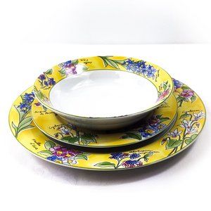 Sakura Creme Brulee Tableware by Sue Zipkin 2x3pc set Dinner Salad Plates Bowls